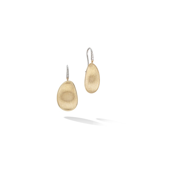 Marco Bicego 18ct Yellow Gold Lunaria Collection Diamond Drop Earrings