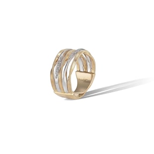 Marco Bicego 18ct Yellow Gold Marrakech Onde Collection Diamond Multi Strand Ring