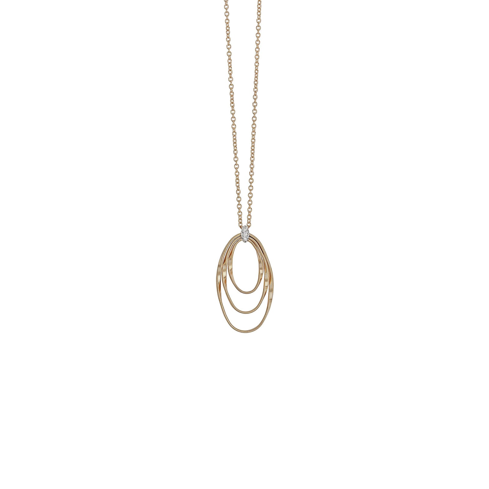 Marco Bicego 18ct Yellow Gold Marrakech Onde Collection Diamond Concentric Pendant