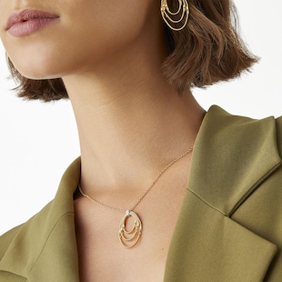 Marco Bicego 18ct Yellow Gold Marrakech Onde Collection Diamond Concentric Pendant