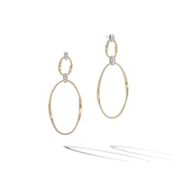 37550446 - 18ct Yellow Gold Marrakech Onde Collection Diamond Flat Link Drop Earrings
