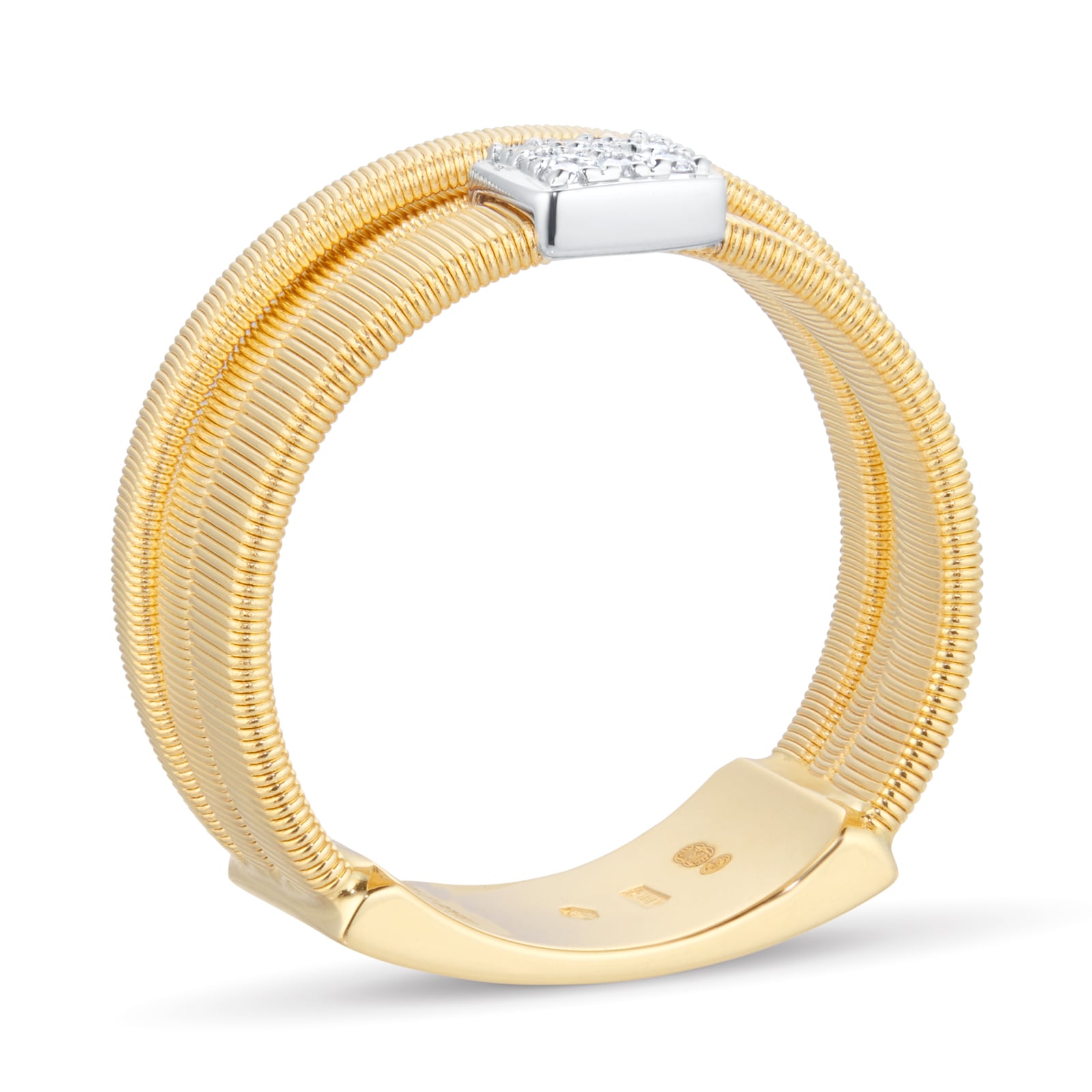 Marco Bicego 18ct Yellow Gold Masai Collection Diamond Three Strand Ring Marco Bicego 18ct Yellow Gold Masai Collection Diamond Three Strand Ring