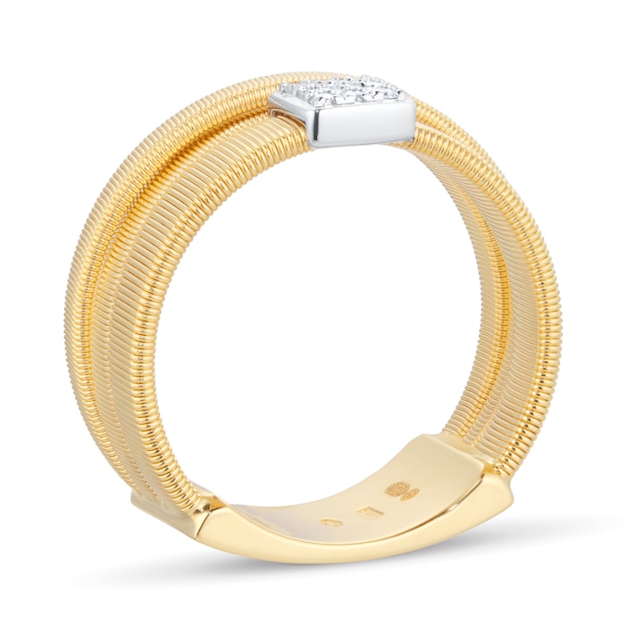 Marco Bicego 18ct Yellow Gold Masai Collection Diamond Three Strand Ring