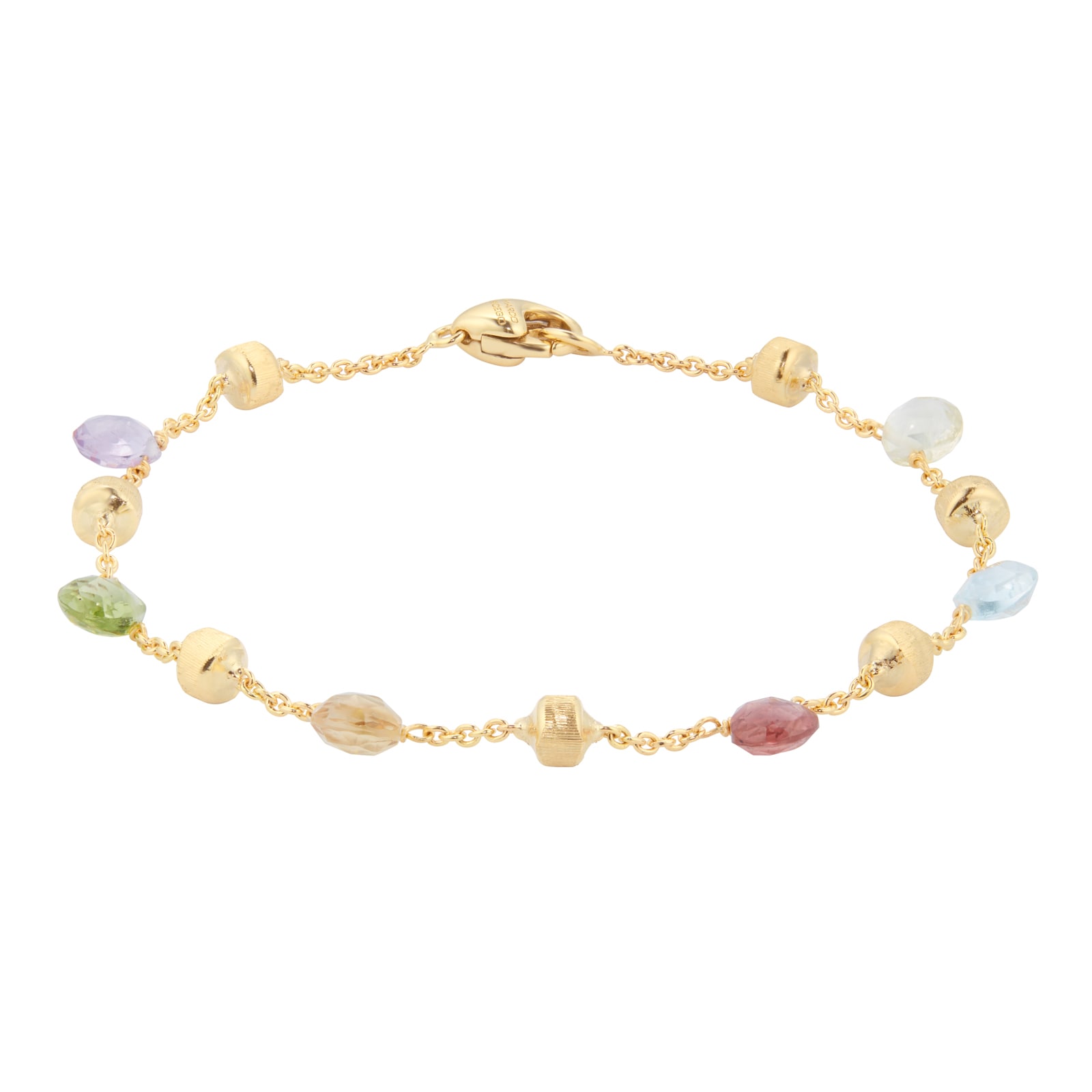 Marco Bicego 18ct Yellow Gold Paradise Collection Single Strand Mixed Gemstone Bracelet