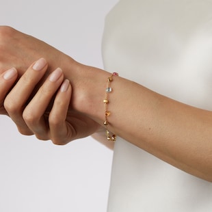 Marco Bicego 18ct Yellow Gold Paradise Collection Single Strand Mixed Gemstone Bracelet
