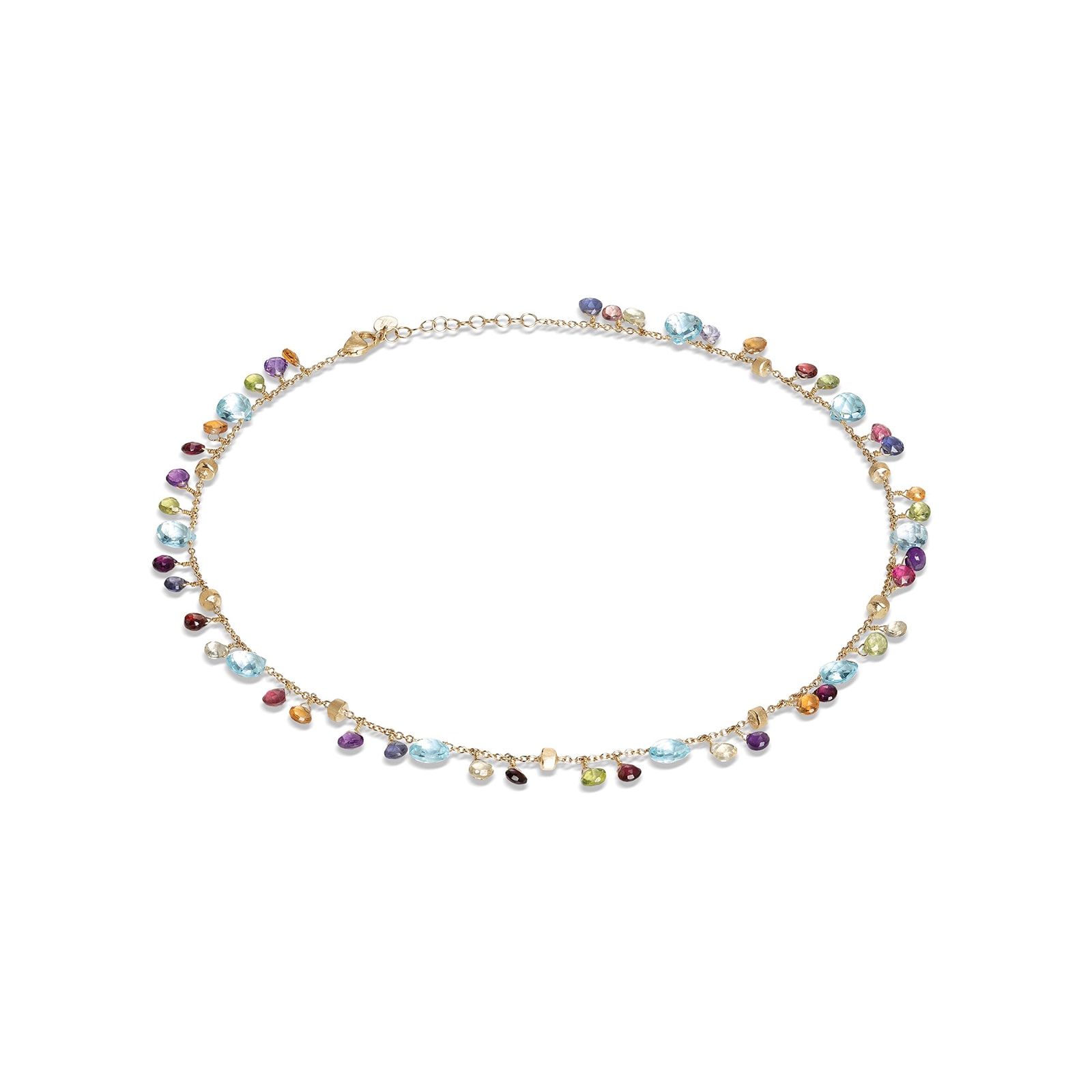 Marco Bicego 18ct Yellow Gold Paradise Collection Blue Topaz & Mixed Gemstone Necklace Marco Bicego 18ct Yellow Gold Paradise Collection Blue Topaz & Mixed Gemstone Necklace