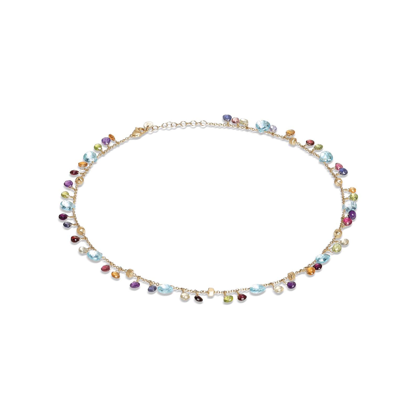 Marco Bicego 18ct Yellow Gold Paradise Collection Blue Topaz & Mixed Gemstone Necklace