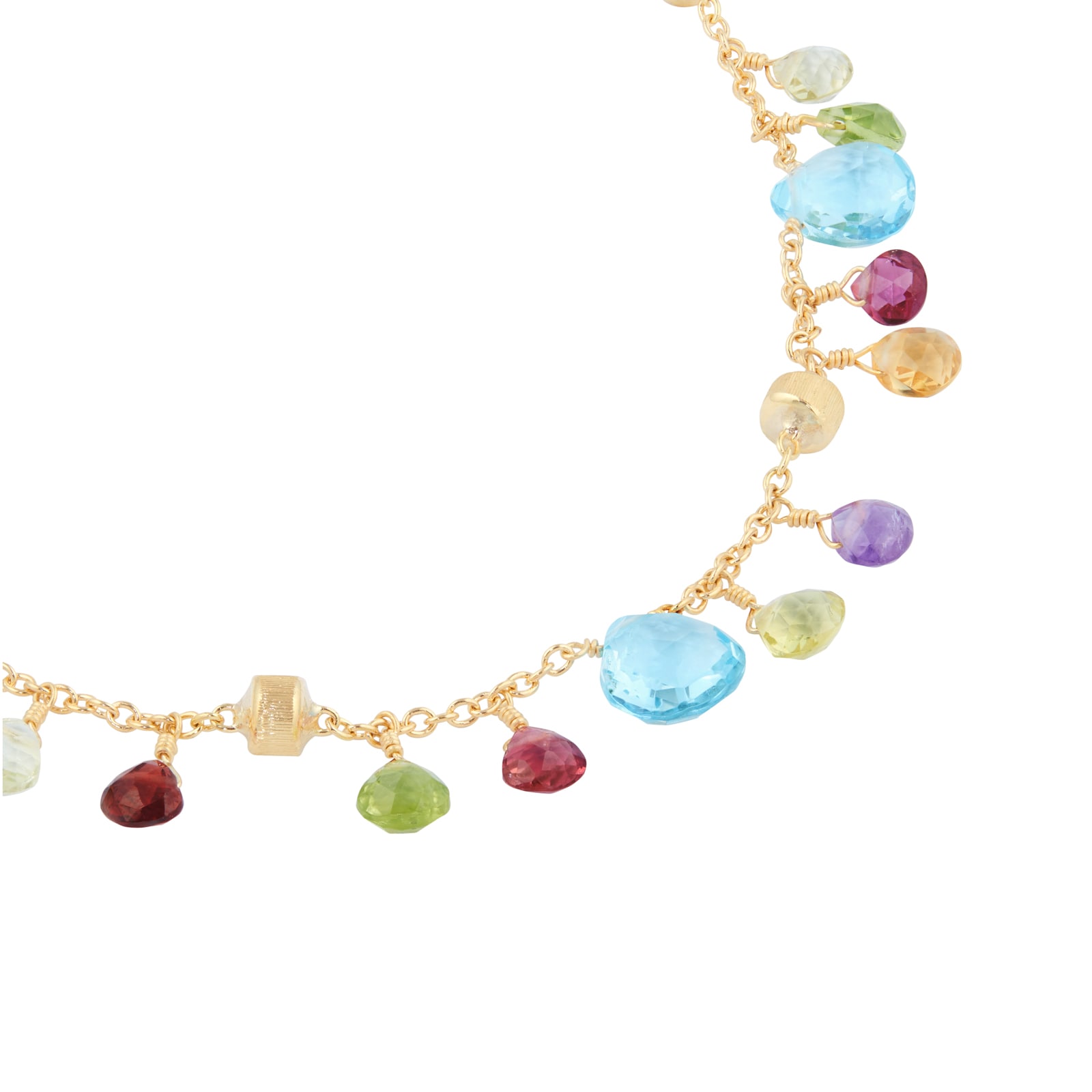 Marco Bicego 18ct Yellow Gold Paradise Collection Blue Topaz & Mixed Gemstone Necklace Marco Bicego 18ct Yellow Gold Paradise Collection Blue Topaz & Mixed Gemstone Necklace