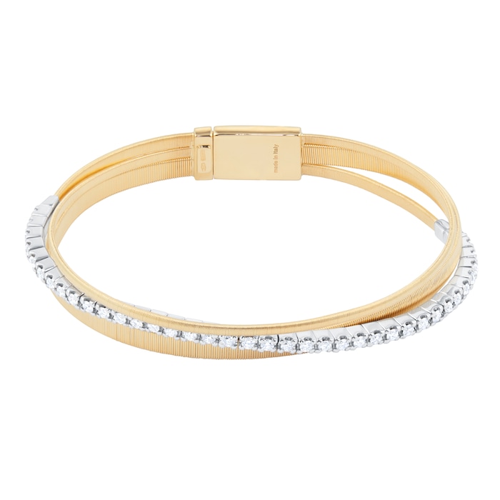 Marco Bicego 18ct Yellow Gold Masai Collection Diamond Three Strand Bracelet