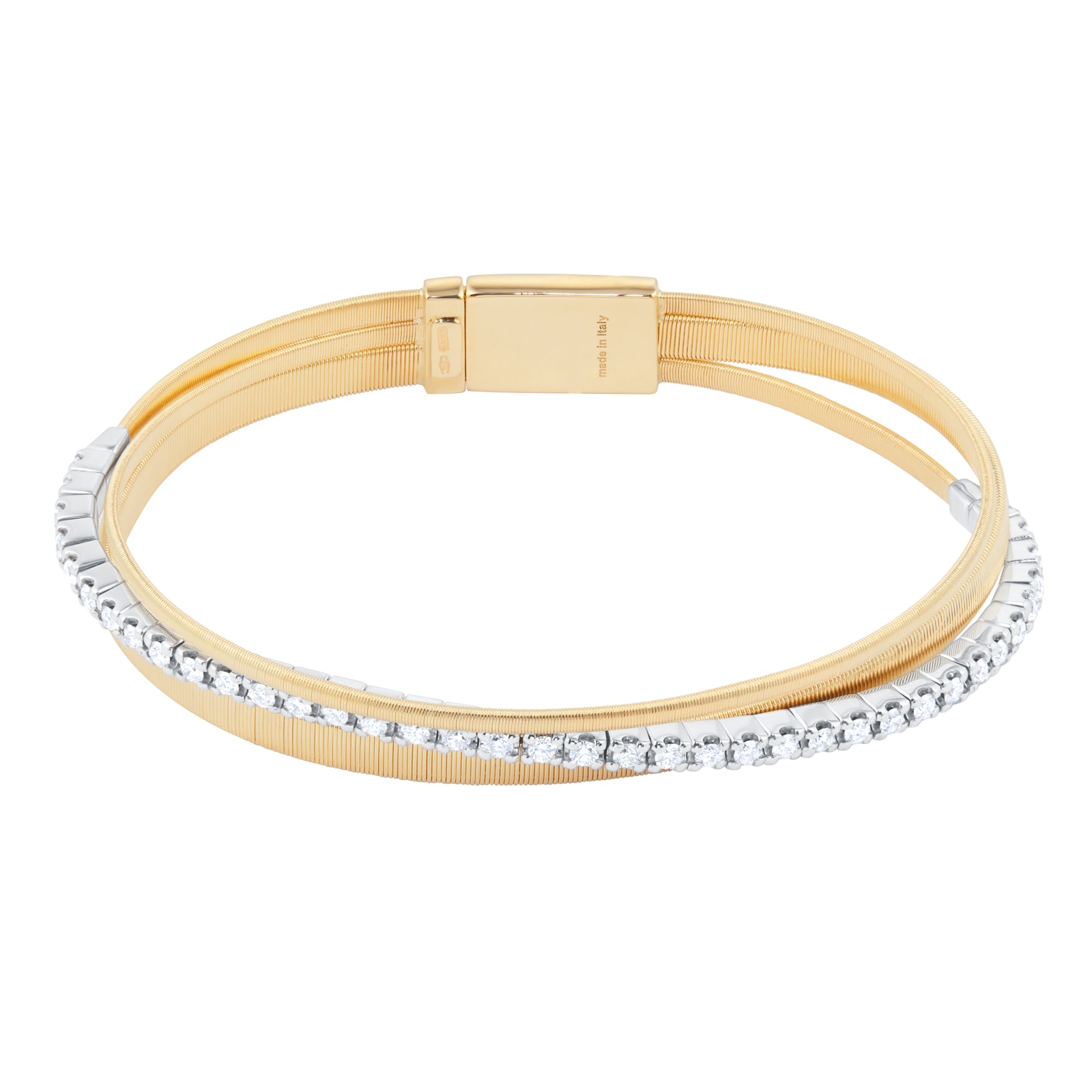 Marco Bicego 18ct Yellow Gold Masai Collection Diamond Three Strand