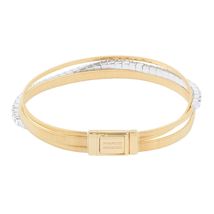 Marco Bicego 18ct Yellow Gold Masai Collection Diamond Three Strand Bracelet