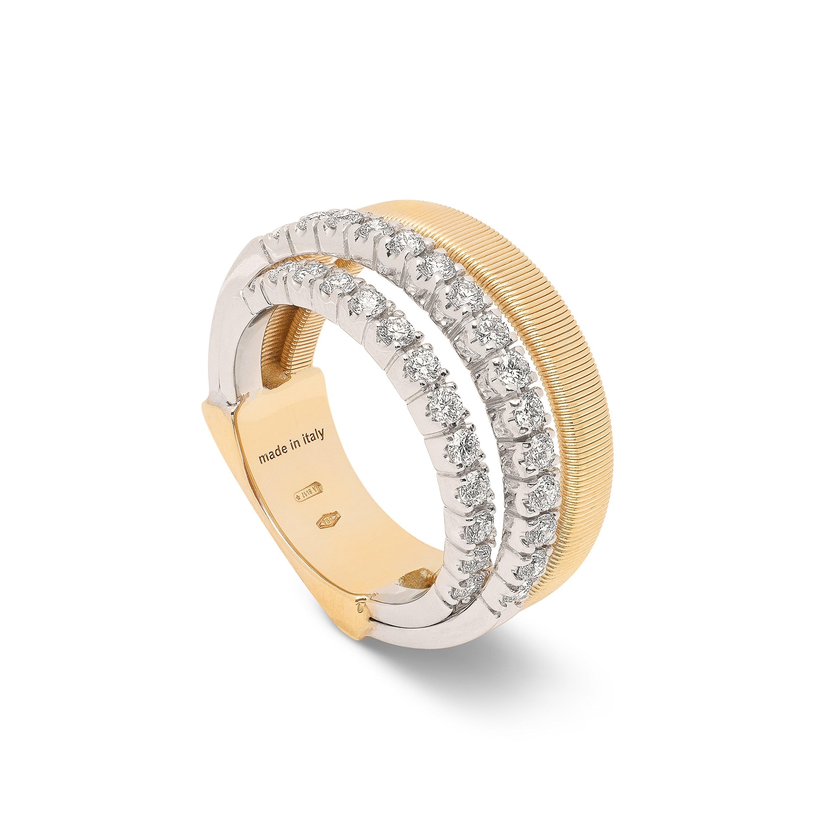 18ct Yellow Gold Masai Collection Diamond Ring - Ring Size P