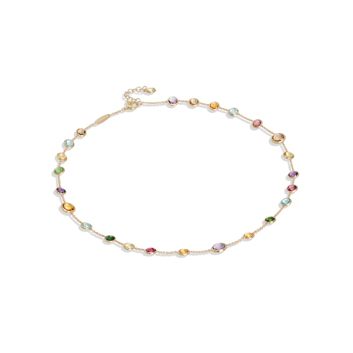 Marco Bicego 18k Yellow Gold Jaipur Mixed Gemstone Bezel Set Necklace