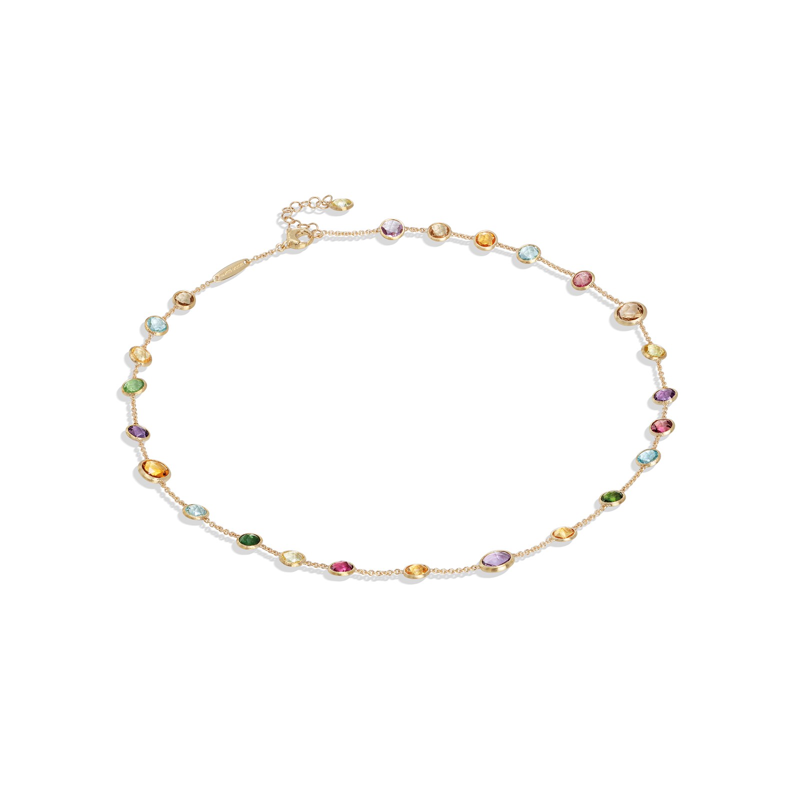 Marco Bicego 18k Yellow Gold Jaipur Mixed Gemstone Bezel Set Necklace