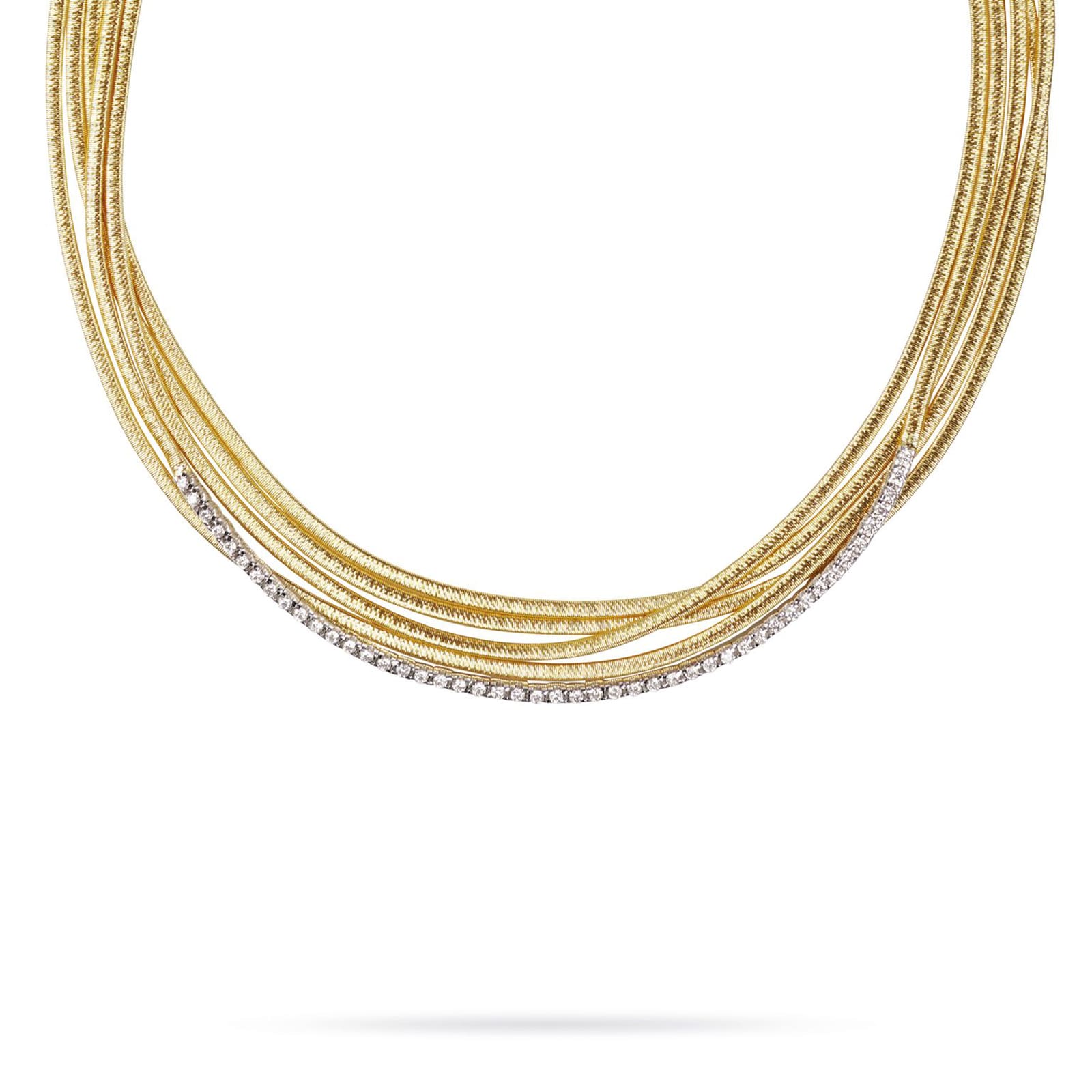 Marco Bicego 18k Yellow Gold Cairo 0.90cttw Diamond 5 Strand Necklace 17"