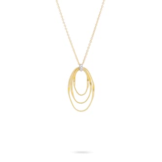 Marco Bicego 18k Yellow Gold Marrakech 0.03cttw Diamond Three Oval Pendant