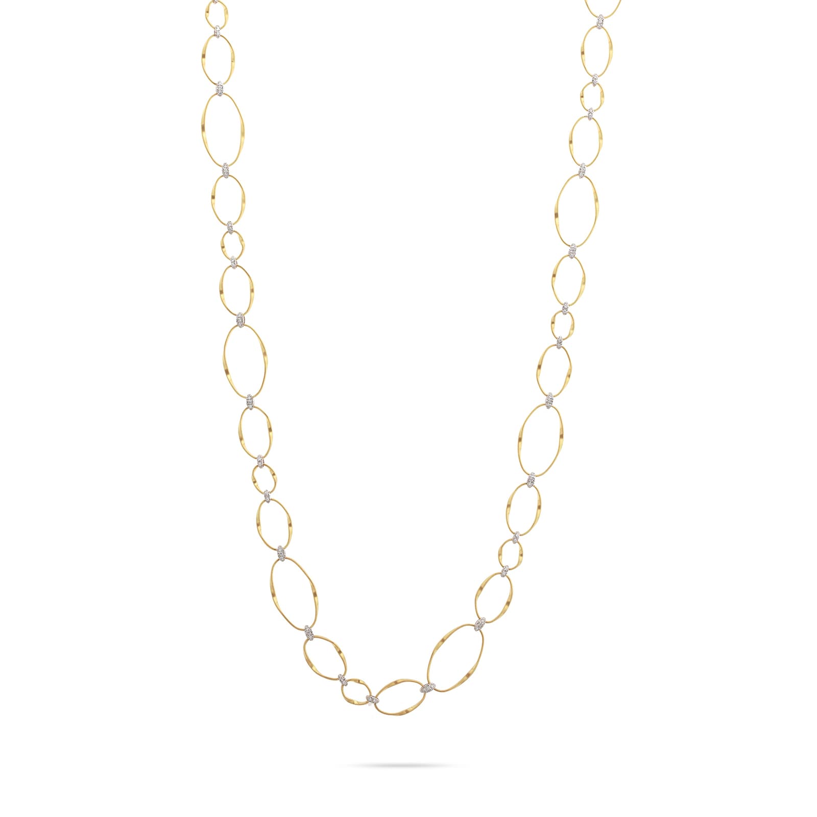 Marco Bicego 18k Yellow Gold Marrakech 0.89cttw Diamond Oval Connector Necklace