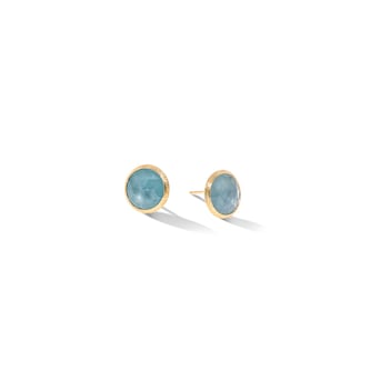 Marco Bicego 18k Yellow Gold Jaipur Color Bezel Set Aquamarine Stud Earrings