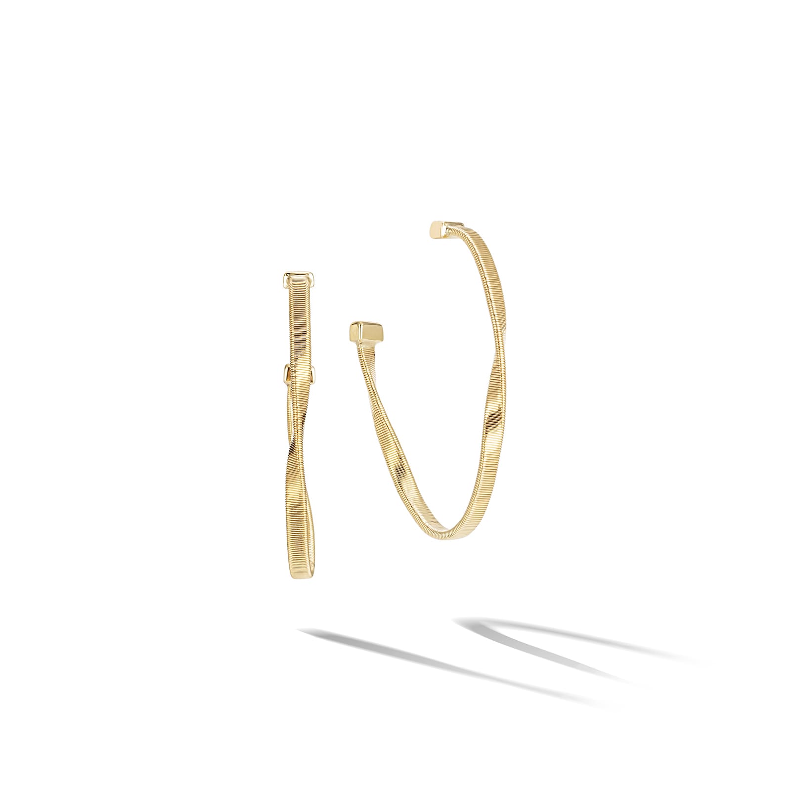 Marco Bicego 18k Yellow Gold Marrakech Medium Twisted Ribbed Hoop Earrings