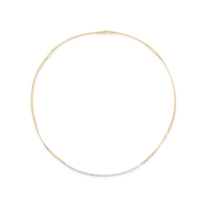 Marco Bicego 18ct Yellow Gold Marrakech 0.32ct Diamond Bar Necklace