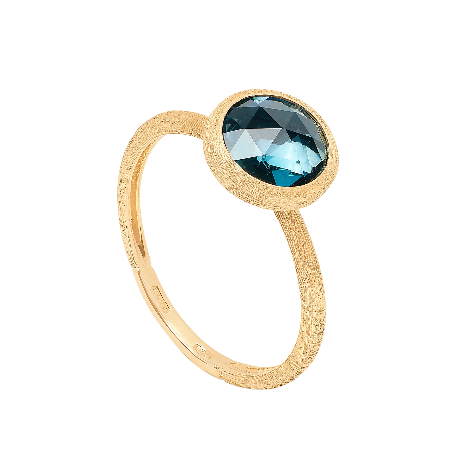 Marco Bicego 18ct Yellow Gold Jaipur Colour Collection London Blue Topaz Stacking Ring