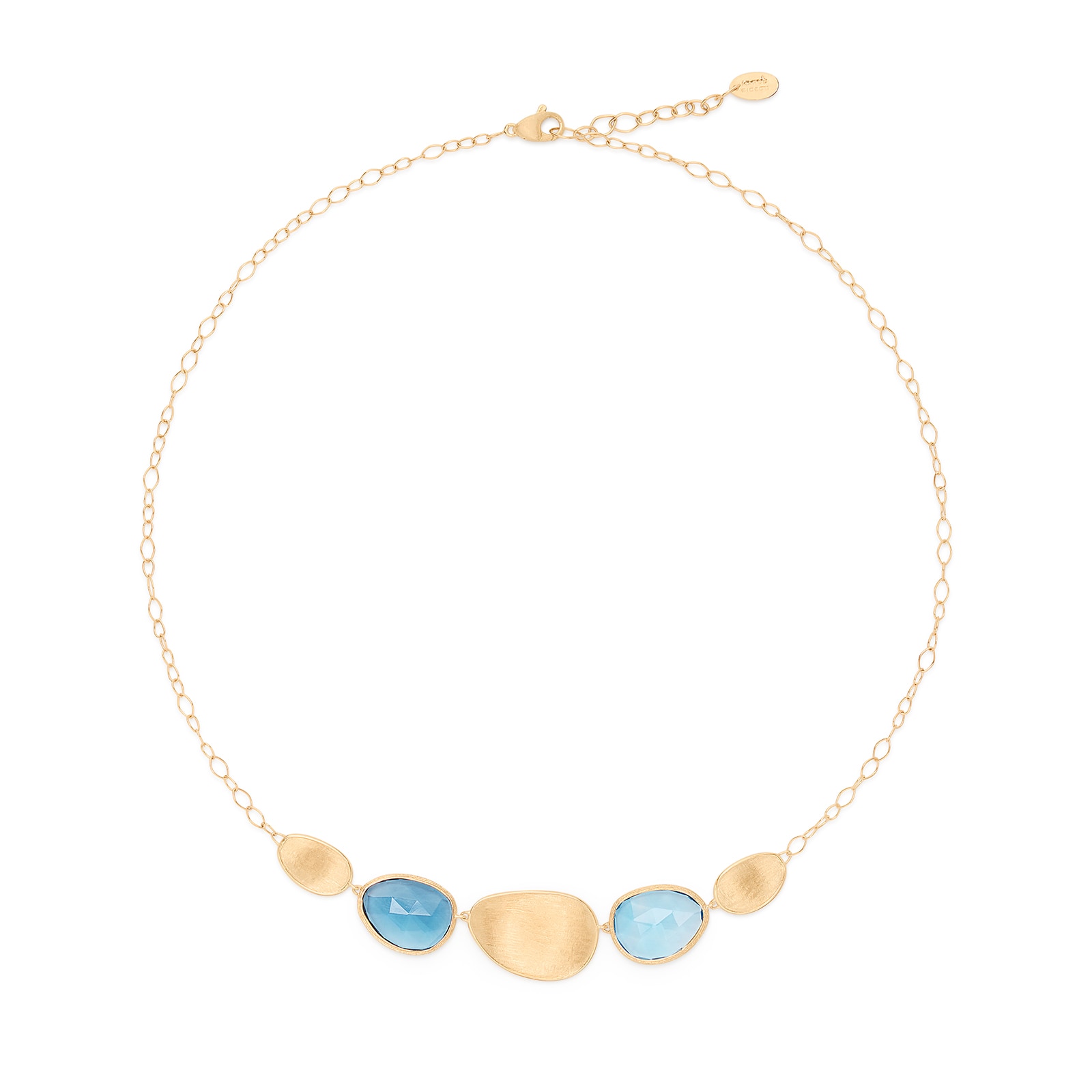 Marco Bicego Exclusive 18ct Yellow Gold Lunaria Collection Blue Topaz Necklace Marco Bicego Exclusive 18ct Yellow Gold Lunaria Collection Blue Topaz Necklace