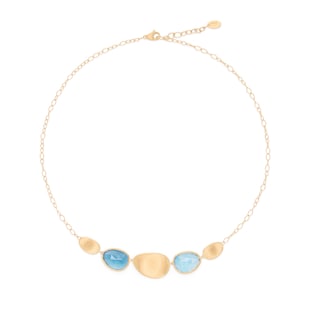 Marco Bicego Exclusive 18ct Yellow Gold Lunaria Collection Blue Topaz Necklace