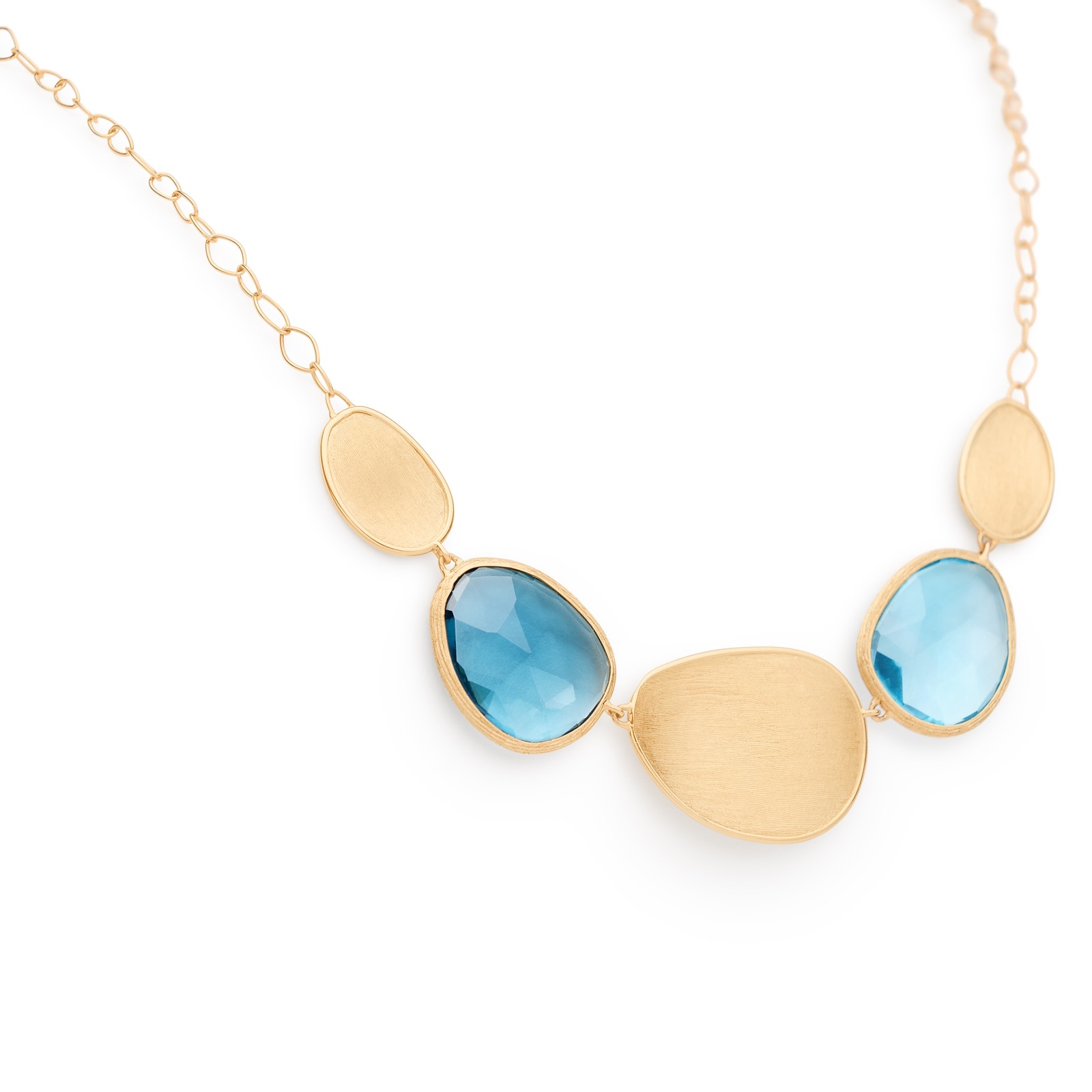 Marco Bicego Exclusive 18ct Yellow Gold Lunaria Collection Blue Topaz Necklace Marco Bicego Exclusive 18ct Yellow Gold Lunaria Collection Blue Topaz Necklace