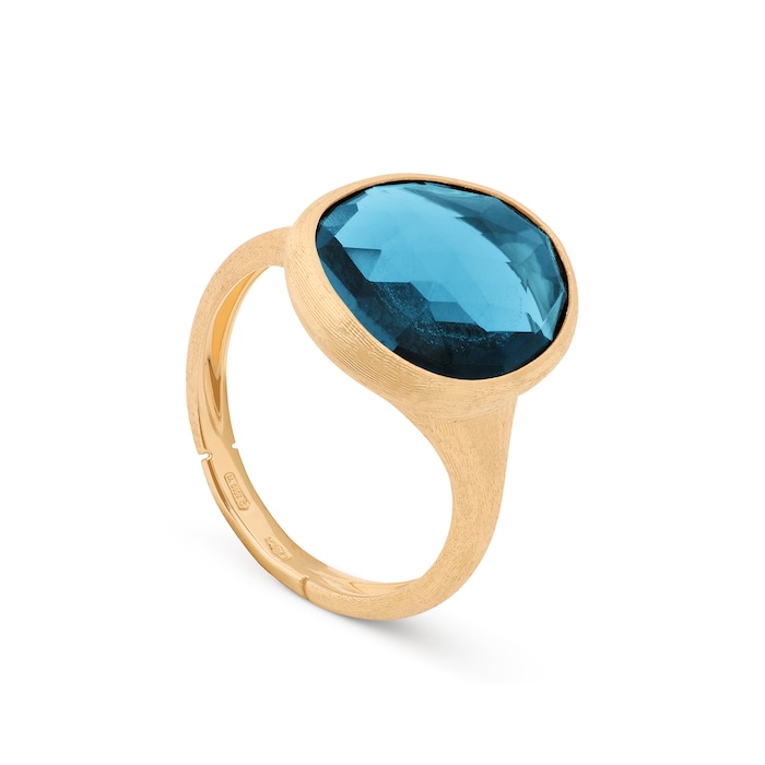 Marco Bicego Exclusive 18ct Yellow Gold Lunaria Collection Blue Topaz Ring