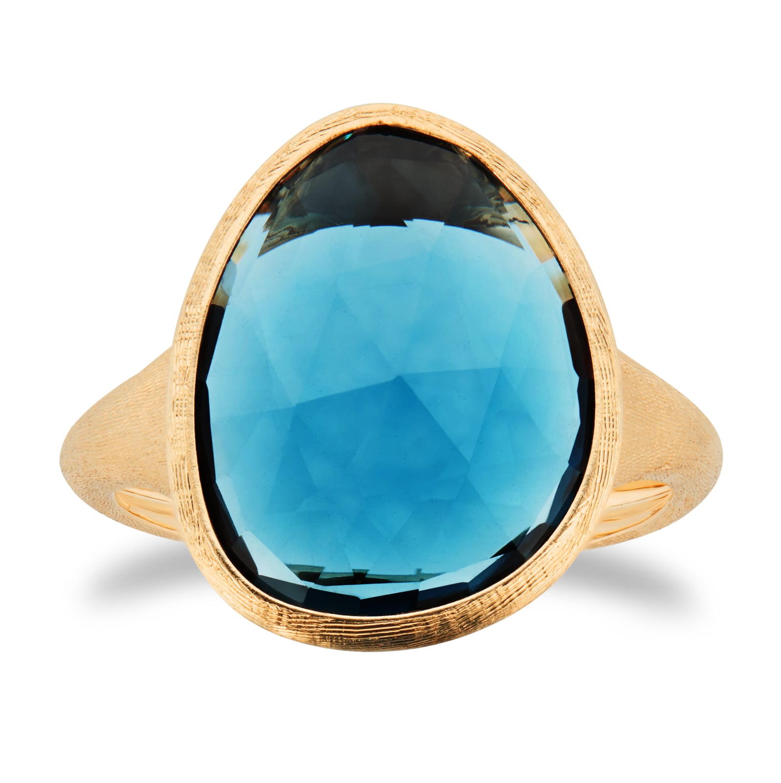 Marco Bicego Exclusive 18ct Yellow Gold Lunaria Collection Blue Topaz Ring
