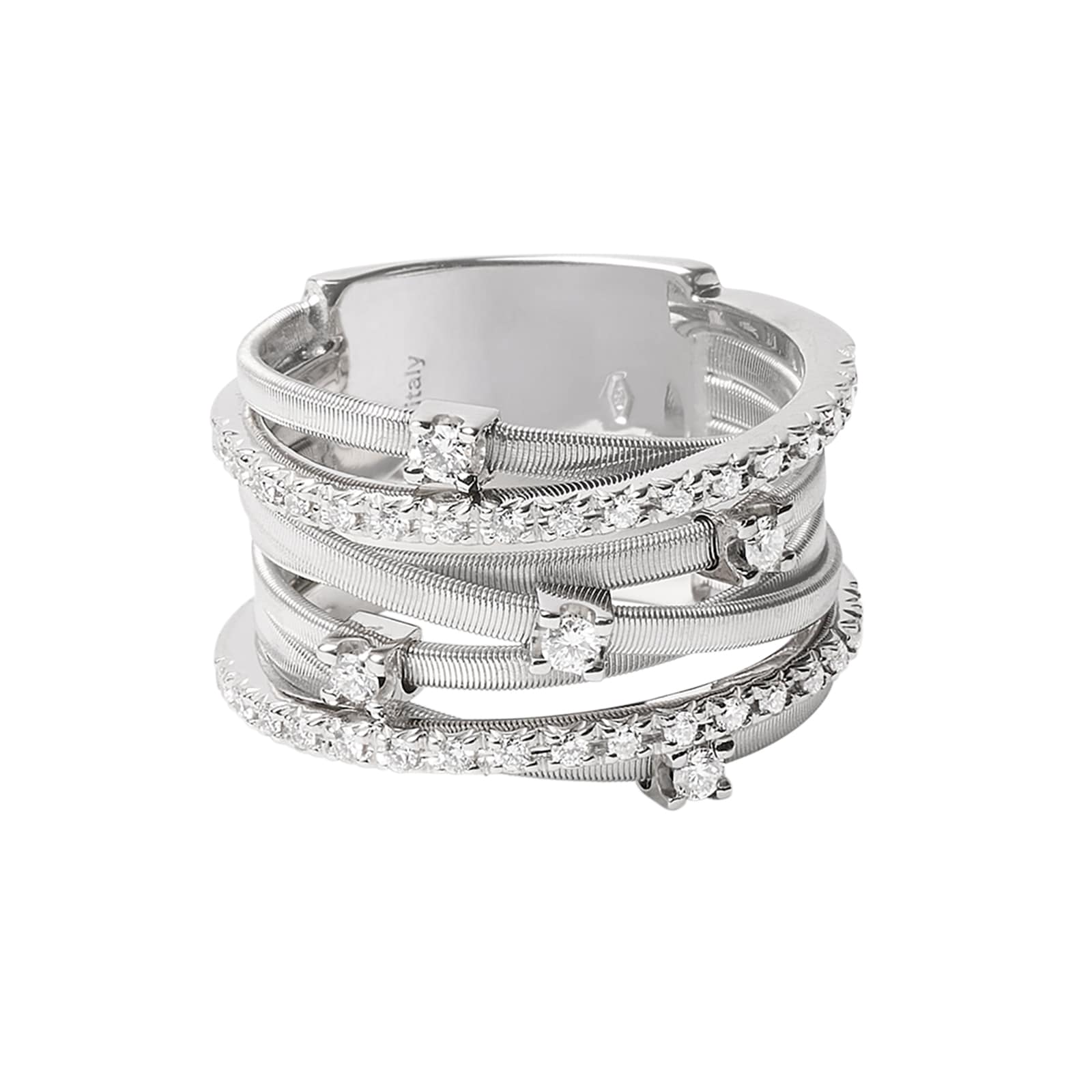 Marco Bicego 18ct White Gold Goa Collection Seven Strand Diamond Ring Marco Bicego 18ct White Gold Goa Collection Seven Strand Diamond Ring