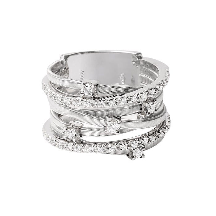 Marco Bicego 18ct White Gold Goa Collection Seven Strand Diamond Ring