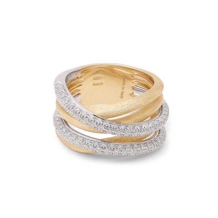 Marco Bicego 18ct Yellow Gold Jaipur Link Five Strand Diamond Ring