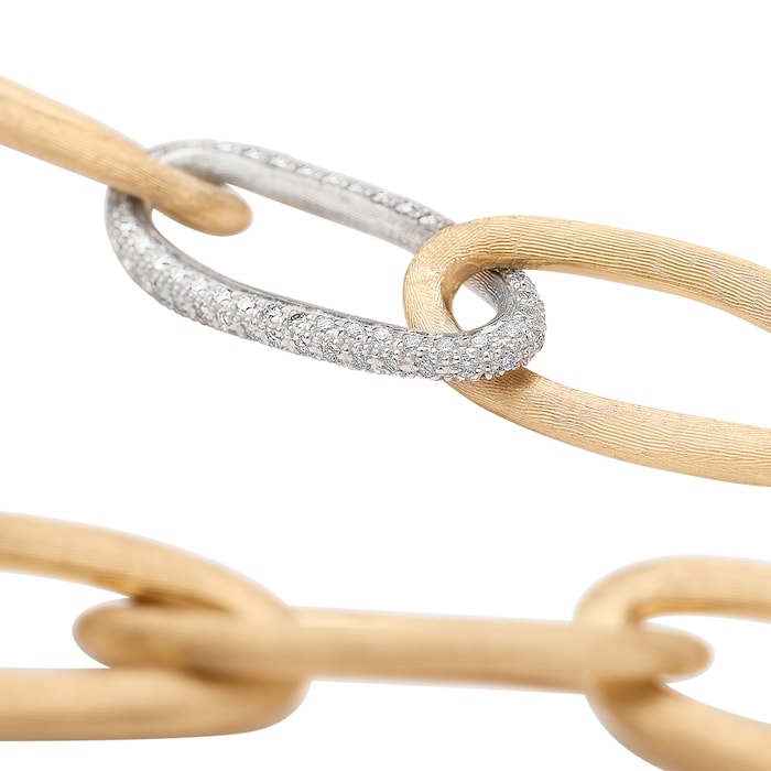 Marco Bicego 18ct Yellow Gold Line Jaipur Link Bracelet with Pavé Diamonds