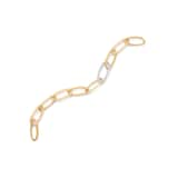 Marco Bicego 18ct Yellow Gold Line Jaipur Link Bracelet with Pavé Diamonds