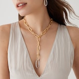 Marco Bicego 18ct Yellow Gold Jaipur Link Lariat with Pavé Diamonds