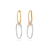 Marco Bicego 18ct Yellow Gold Jaipur Link Drop Earrings with Pavé Diamonds