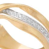 Marco Bicego 18ct Yellow Gold Marrakech Three Strand Diamond Coil Ring