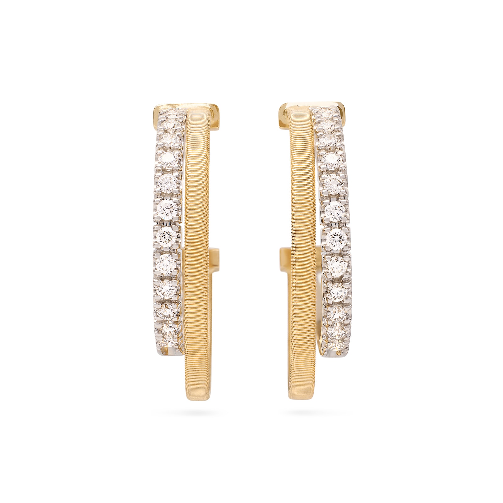 Marco Bicego 18ct Yellow Gold Masai Diamond Double Hoop Earrings