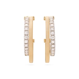 37550646 - 18ct Yellow Gold Masai Diamond Double Hoop Earrings
