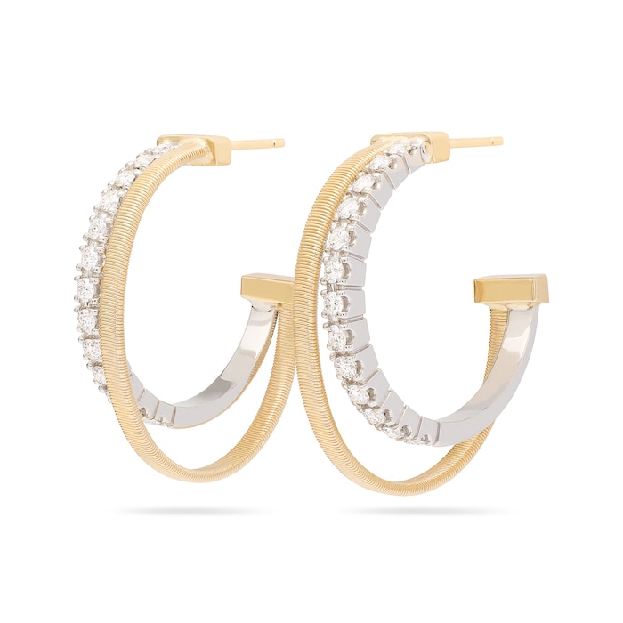 Marco Bicego 18ct Yellow Gold Masai Diamond Double Hoop Earrings