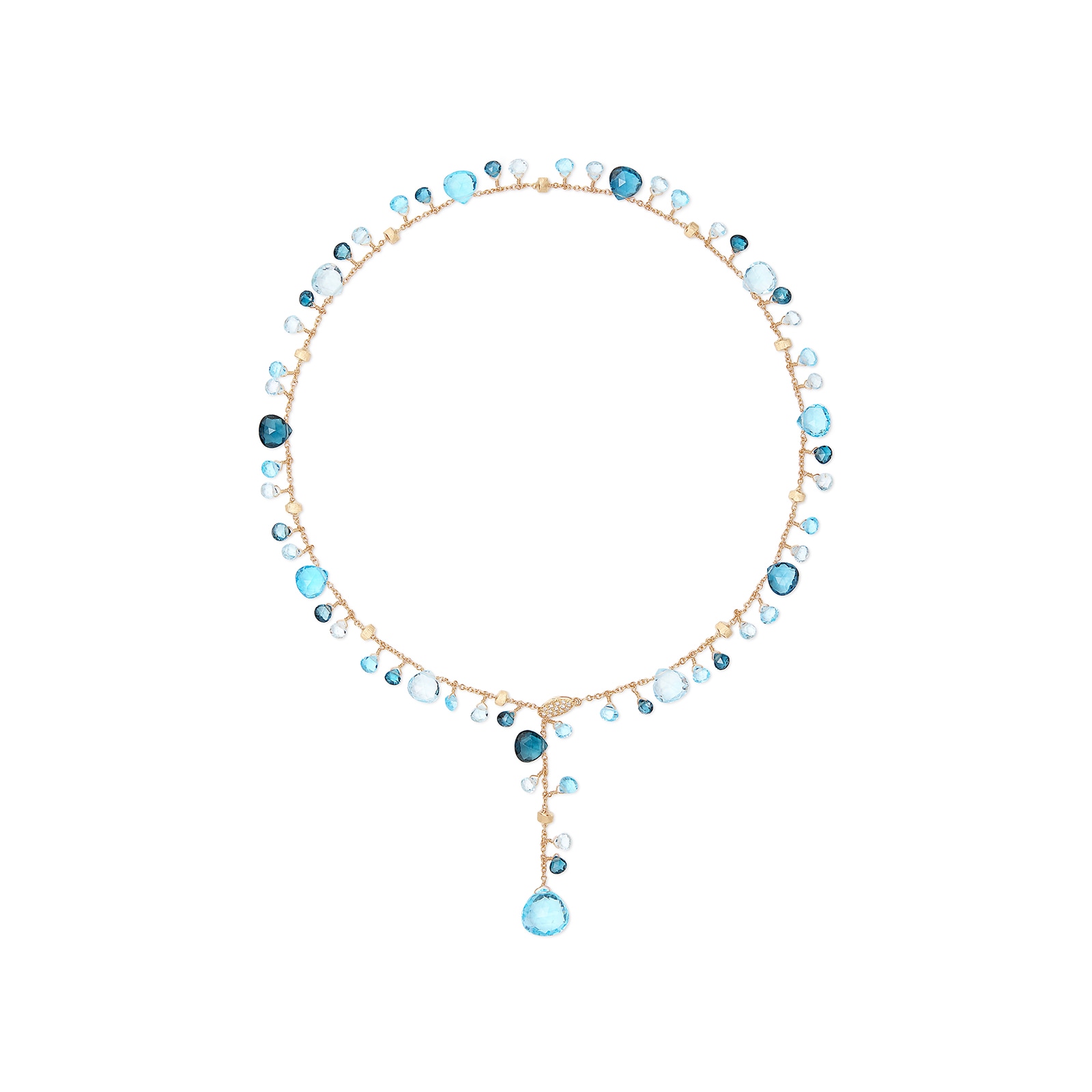 Marco Bicego 18ct Yellow Gold Paradise Blue Topaz Lariat Necklace Marco Bicego 18ct Yellow Gold Paradise Blue Topaz Lariat Necklace
