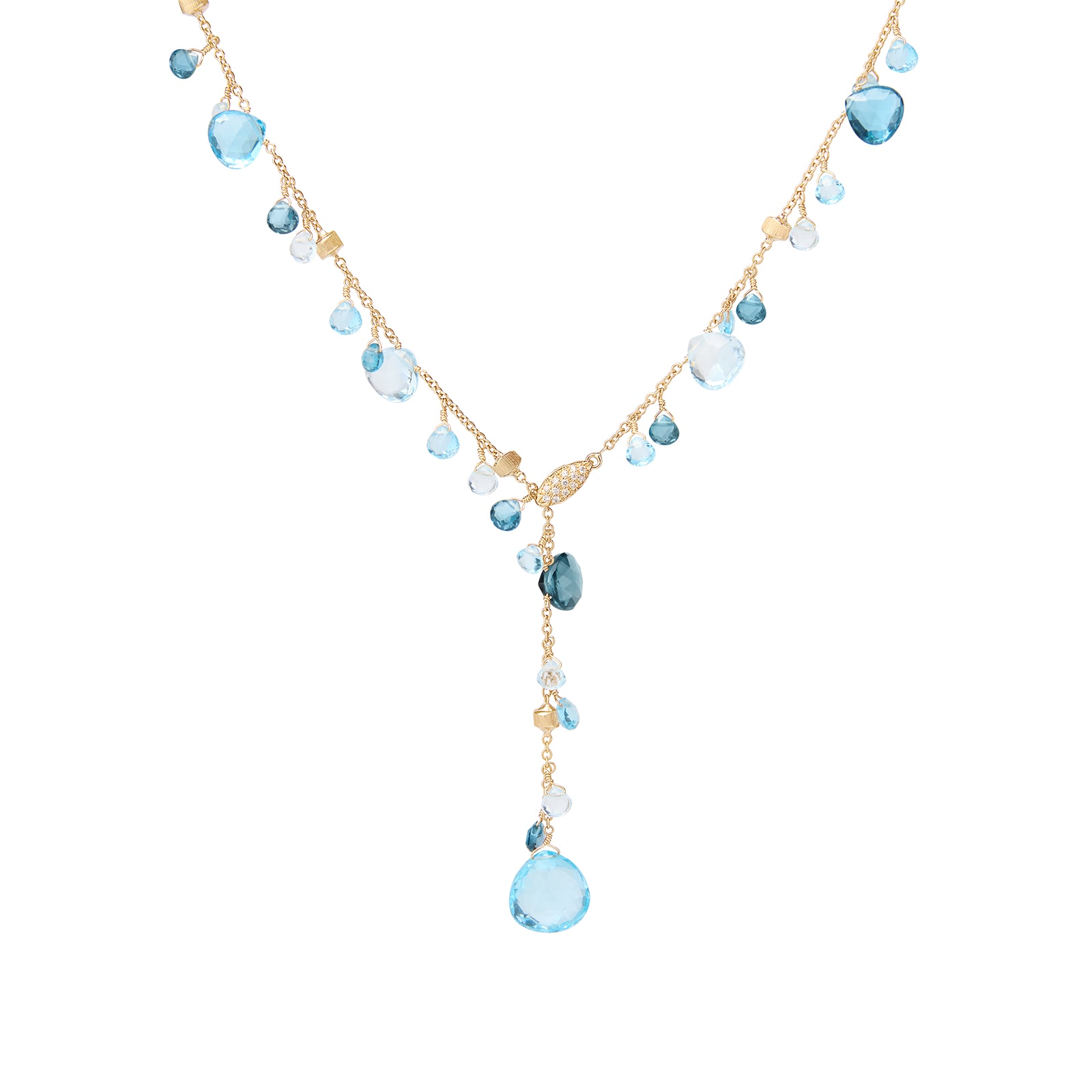 Marco Bicego 18ct Yellow Gold Paradise Blue Topaz Lariat Necklace Marco Bicego 18ct Yellow Gold Paradise Blue Topaz Lariat Necklace