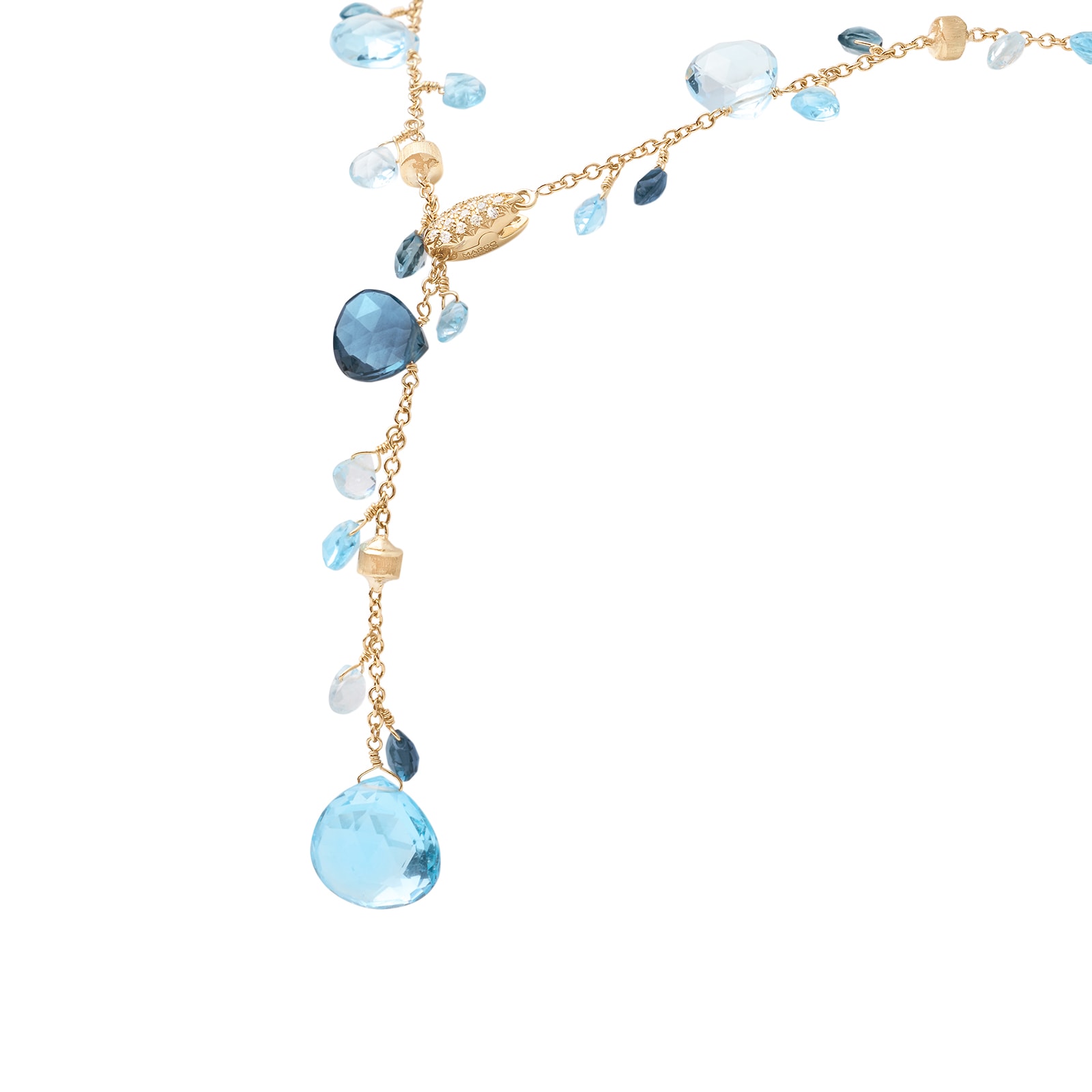 Marco Bicego 18ct Yellow Gold Paradise Blue Topaz Lariat Necklace Marco Bicego 18ct Yellow Gold Paradise Blue Topaz Lariat Necklace
