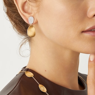Marco Bicego 18ct Yellow Gold Lunaria Diamond Chandelier Earrings