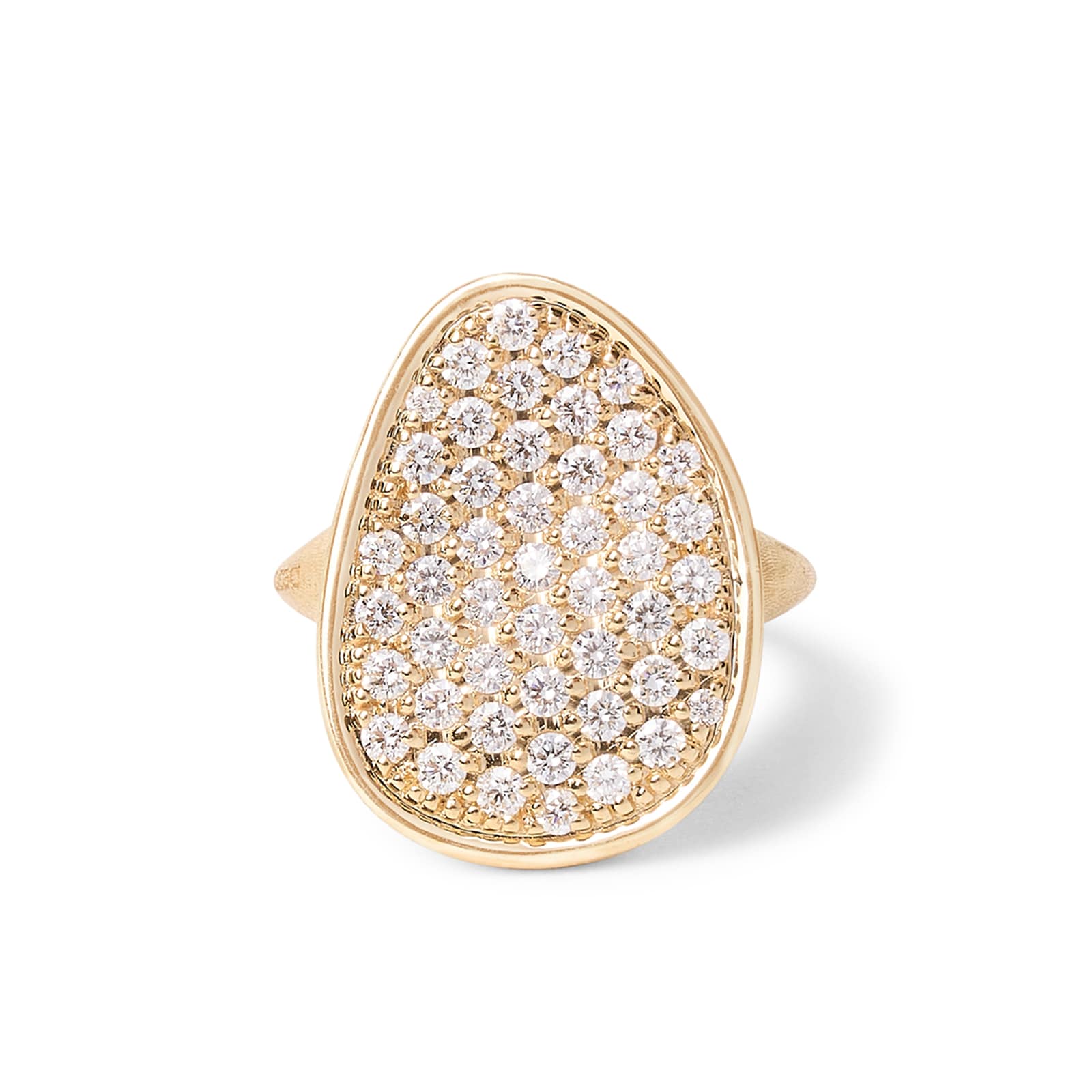 Marco Bicego 18ct Yellow Gold Lunaria Alta Diamond Pavé Ring