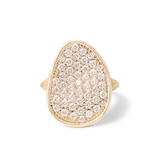 Marco Bicego 18ct Yellow Gold Lunaria Alta Diamond Pavé Ring