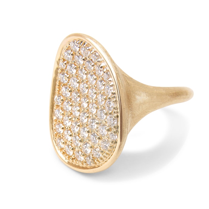 Marco Bicego 18ct Yellow Gold Lunaria Alta Diamond Pavé Ring