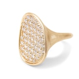 Marco Bicego 18ct Yellow Gold Lunaria Alta Diamond Pavé Ring