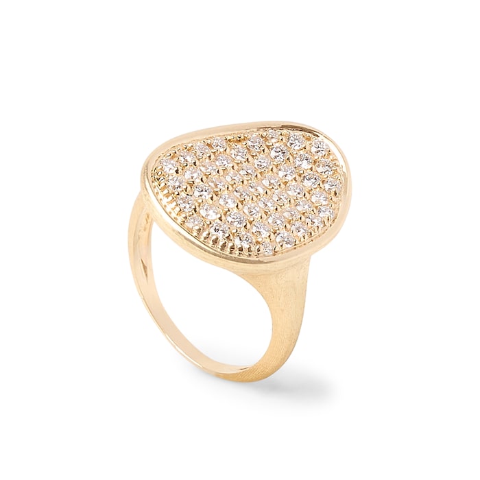 Marco Bicego 18ct Yellow Gold Lunaria Alta Diamond Pavé Ring